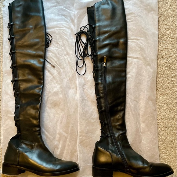 Black leather over the knee riding boots - Picture 2 of 11
